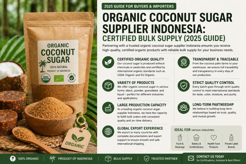 organic coconut sugar supplier indonesia
