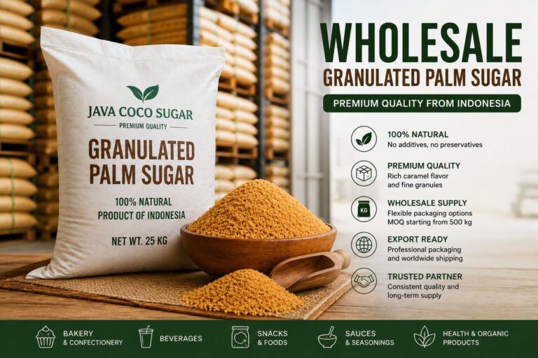 Wholesale granulated palm sugar from Indonesia for export and bulk supply